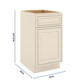 J&K Pearl Glazed H9 Base Waste Bin Pull-Out w/Two (2) Bin Cut-outs - 18" W