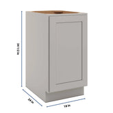 CNC Luxor Misty Grey 18" W Full Height Waste Basket Cabinet