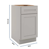 CNC Luxor 5-Piece Misty Grey 18" W Waste Basket Cabinet