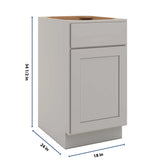 CNC Luxor Misty Grey 18" W Waste Basket Cabinet