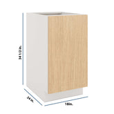 Modernform Cabinet Natural Oak 18" W X 34 1/2" H X 24" D Base Cabinet Waste Bin