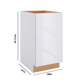 Modernform Cabinet Gloss White 18" W X 34 1/2" H X 24" D Base Cabinet Waste Bin