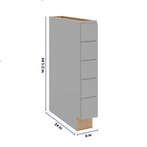 J&K Castle Grey S5 Spice Drawer Base - 6" W