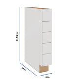 Modernform Cabinet White Shaker 06" W X 34 1/2" H X 24" D Base Drawer w/Spice Rack