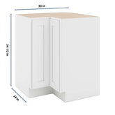 CNC Luxor 5-Piece White 33" W Carousel Corner Base Cabinet