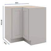CNC Luxor Misty Grey 36" W Carousel Corner Base Cabinet