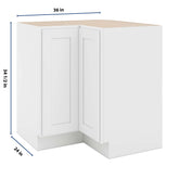 CNC Luxor 5-Piece White 36" W Carousel Corner Base Cabinet