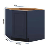 J&K Naval B7 Base Corner Diagonal w/With Round Lazy-Susan Tray - 36"W