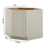 J&K Pebble B6 Base Corner Diagonal w/With Round Lazy-Susan Tray - 36"W