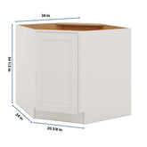 J&K Pure B5 Base Corner Diagonal w/With Round Lazy-Susan Tray - 36"W