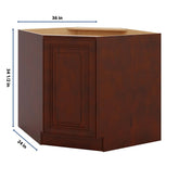J&K Mahogany J5 Base Corner Diagonal w/With Round Lazy-Susan Tray - 36"W