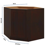 J&K Java Coffee S1 Base Corner Diagonal w/With Round Lazy-Susan Tray - 36"W