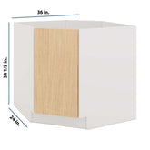 Modernform Cabinet Natural Oak 36" W X 34 1/2" H X 24" D Diagonal Sink Base Cabinet