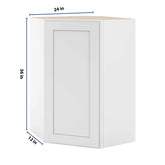 CNC Luxor 5-Piece White 24" W X 36" H Diagonal Corner Wall Cabinet