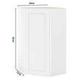 CNC Luxor 5-Piece White 24" W X 42" H Diagonal Corner Wall Cabinet