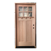 Crafstman 6 Lite 3/0x6/8 Exterior Mahogany Prehung Door with Shelf