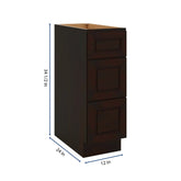 J&K Espresso K8 Base w/3 Drawers - 12" W
