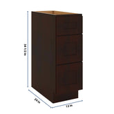J&K Java Coffee S1 Base w/3 Drawers - 12" W