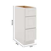 J&K Pure B5 Base w/3 Drawers - 12" W