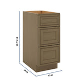 J&K Hazel H8 Base w/3 Drawers - 15" W