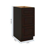 J&K Espresso K8 Base w/3 Drawers - 15" W