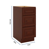 J&K Mahogany J5 Base w/3 Drawers - 15" W