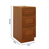J&K Mocha Glazed K10 Base w/3 Drawers - 15" W