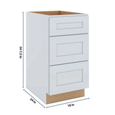J&K White Shaker S8 Base w/3 Drawers - 18" W