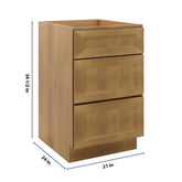 J&K Butterscotch B8 Base w/3 Drawers - 21" W