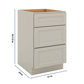 J&K Pebble B6 Base w/3 Drawers - 21" W