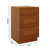 J&K Mocha Glazed K10 Base w/3 Drawers - 21" W