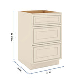 J&K Pearl Glazed H9 Base w/3 Drawers - 21" W