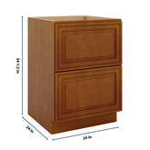 J&K Mocha Glazed K10 Base w/2 Drawers - 24" W