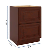 J&K Mahogany J5 Base w/2 Drawers - 24" W