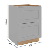 J&K Castle Grey S5 Base w/2 Drawers - 24" W