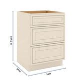 J&K Pearl Glazed H9 Base w/3 Drawers - 24" W