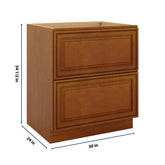 J&K Mocha Glazed K10 Base w/2 Drawers - 30" W