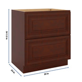 J&K Mahogany J5 Base w/2 Drawers - 30" W