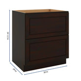 J&K Espresso K8 Base w/2 Drawers - 30" W