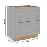 J&K Castle Grey S5 Base w/2 Drawers - 30" W