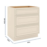J&K Pearl Glazed H9 Base w/3 Drawers - 30" W