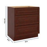 J&K Mahogany J5 Base w/3 Drawers - 30" W