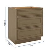 J&K Hazel H8 Base w/3 Drawers - 30" W