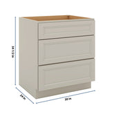 J&K Pebble B6 Base w/3 Drawers - 30" W