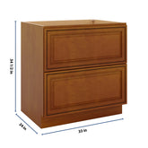 J&K Mocha Glazed K10 Base w/2 Drawers - 33" W