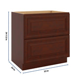 J&K Mahogany J5 Base w/2 Drawers - 33" W