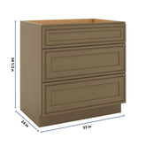 J&K Hazel H8 Base w/3 Drawers - 33" W