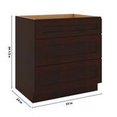 J&K Java Coffee S1 Base w/3 Drawers - 33" W