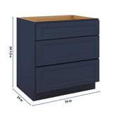 J&K Naval B7 Base w/3 Drawers - 33" W