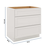 J&K Pure B5 Base w/3 Drawers - 33" W